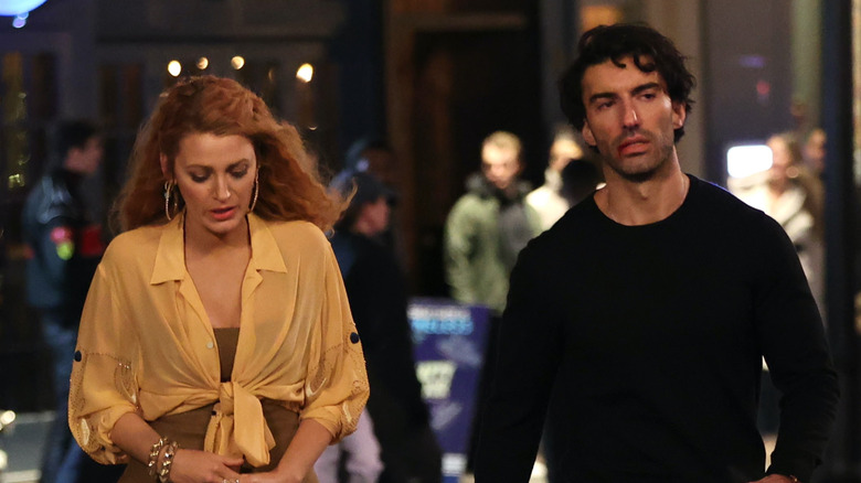 Blake Lively and Justin Baldoni walking