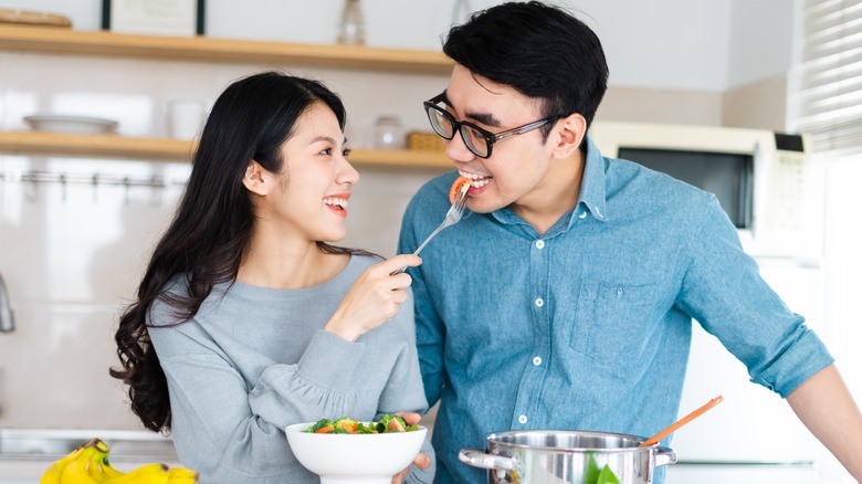 Couple eating