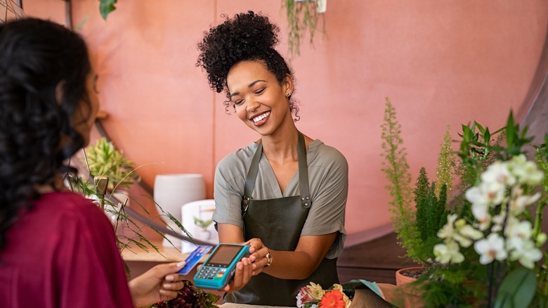 woman making purchase