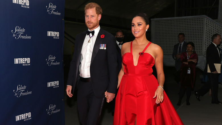 Meghan Markle and Prince Harry formally dressed at an event 