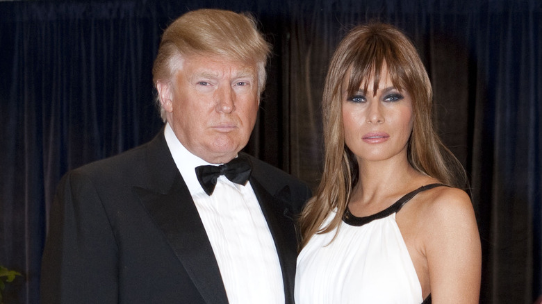 Donald and Melania arrive for the dinner