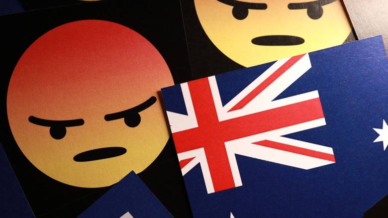 Frown emojis with Australian flag