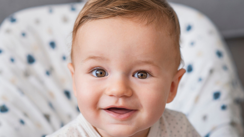 Baby boy with brown eyes