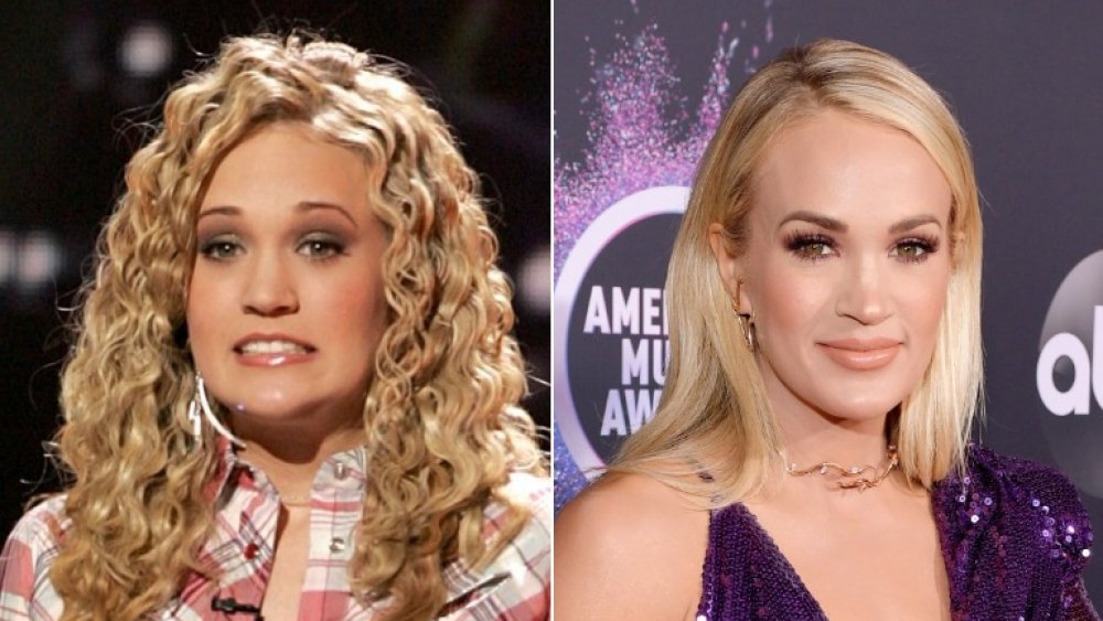 country star Carrie Underwood then and now