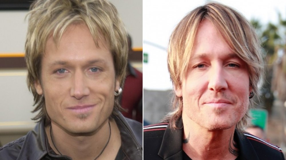 country star Keith Urban then and now