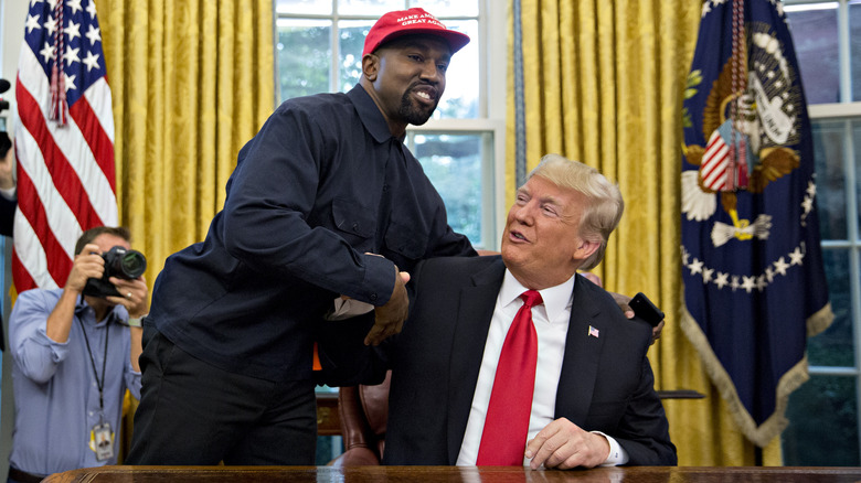 Kanye West in Oval Office with Donald Trump