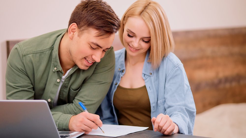 Couple making a list