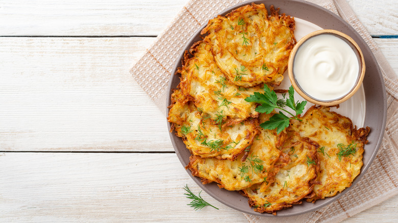 Sour cream and latkes 