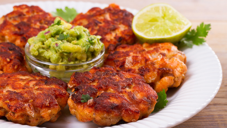 Latkes and avocado spread 