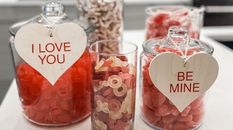 Candy heart jars