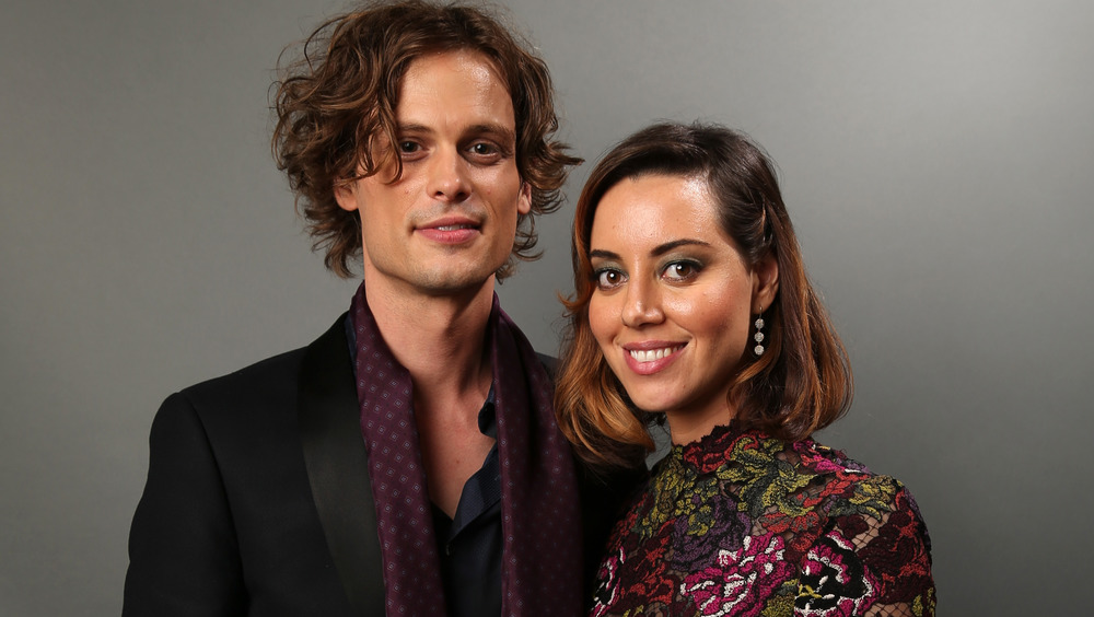 Matthew Gray Gubler and Aubrey Plaza smiling