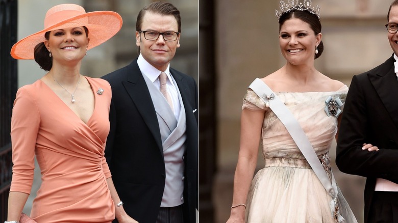 Prince Daniel and Princess Victoria smiling at the Royal Wedding of Prince William and Kate Middleton