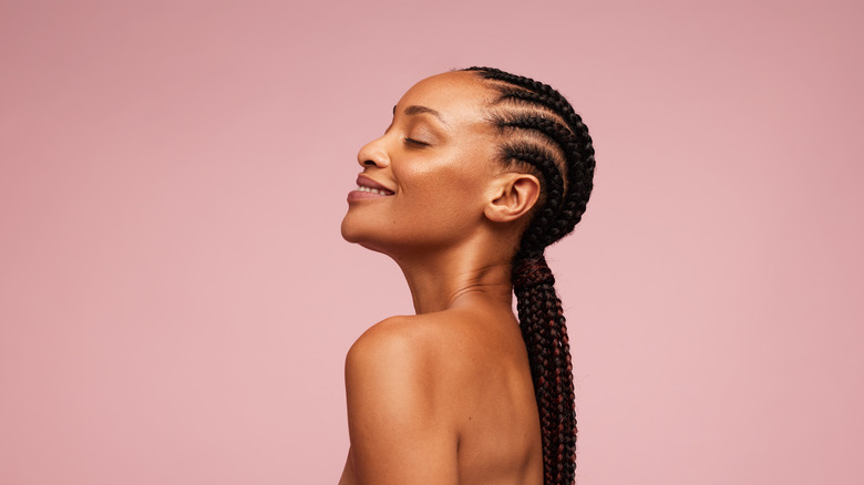 Woman with braided hair