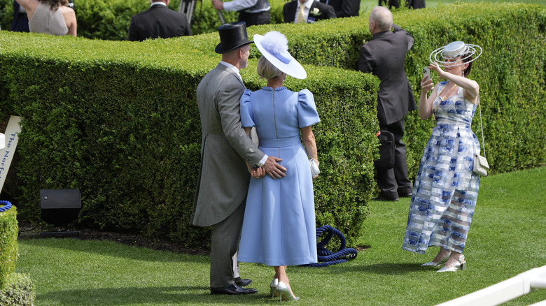 Mike Tindall grabbing Zara Tindall's bottom