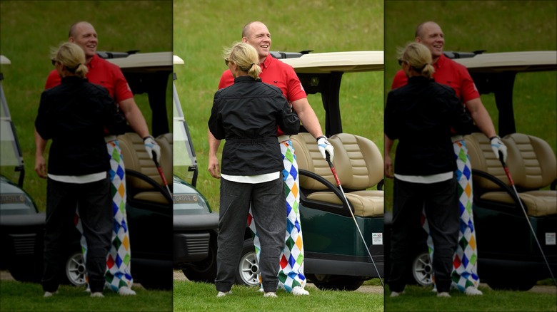 Zara and Mike Tindall hugging