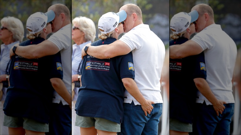 Zara Tindall grabbing Mike Tindall's behind