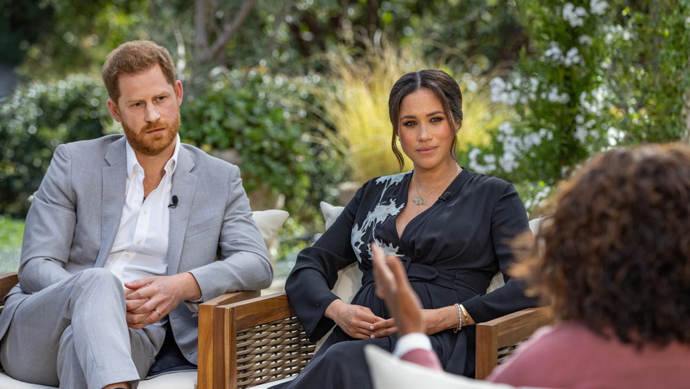 Prince Harry and Meghan Markle with Oprah 