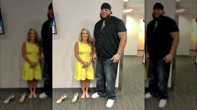 Dana Perino smiling next to George "Tyrus" Murdoch