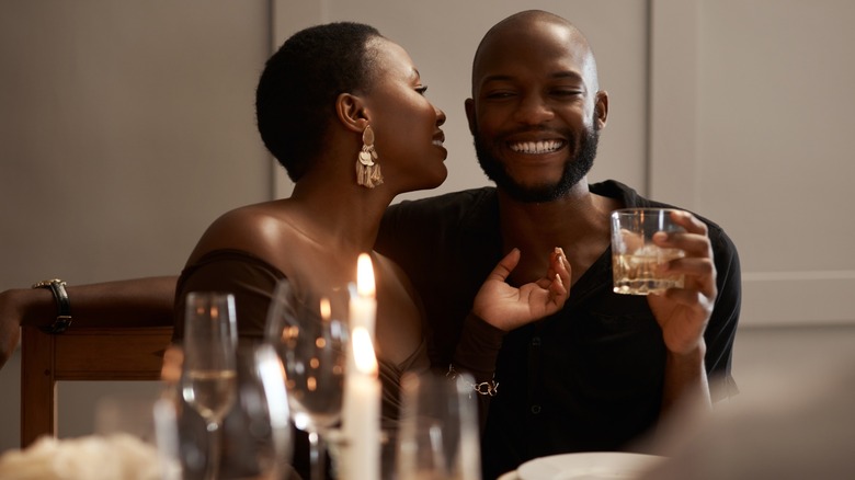 Couple on a date at a restaurant 