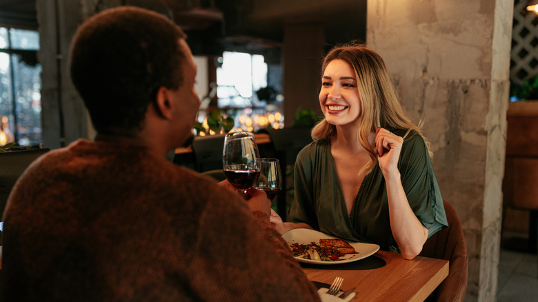 Couple dating at a restaurant