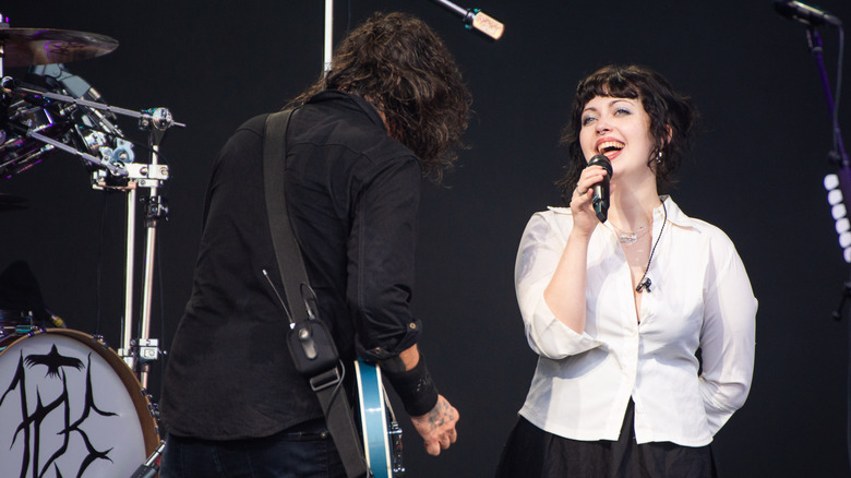 Dave Grohl performing with Violet Grohl