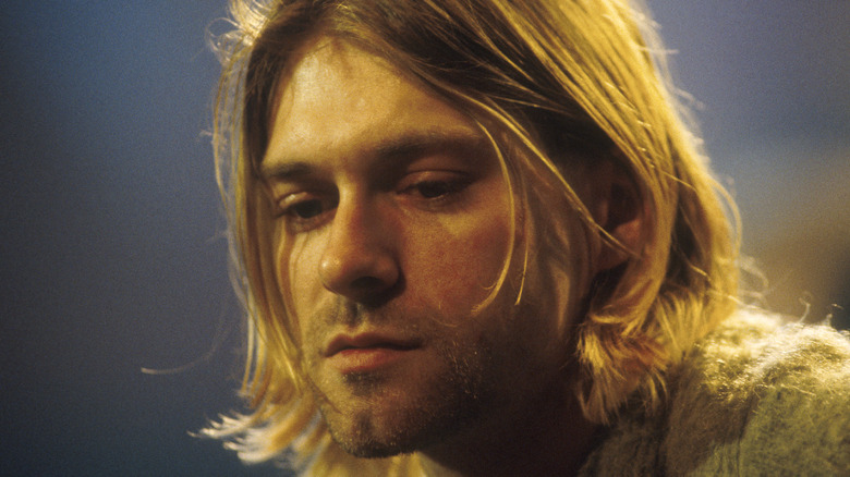 Kurt Cobain during a performance