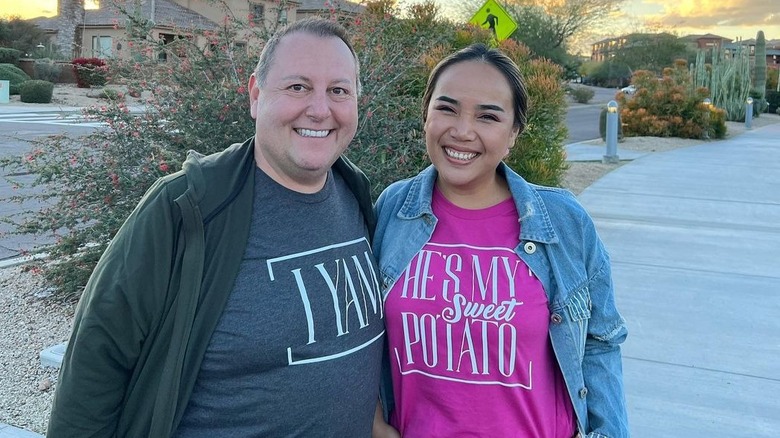 David and Annie in couple's t-shirts