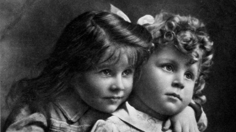 The Queen Mother and David Bowes-Lyon as children