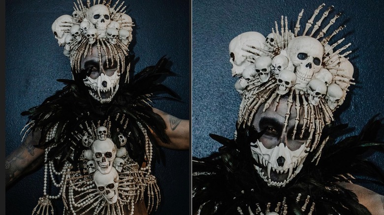 David Bromstad looking scary in his bone collector costume