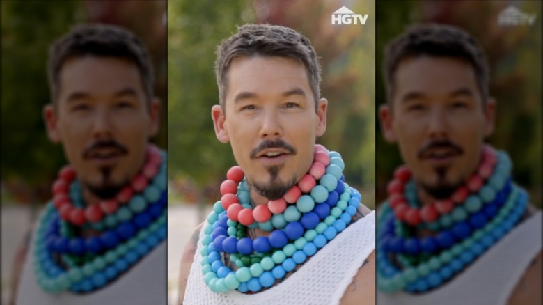 David Bromstad in beaded necklaces