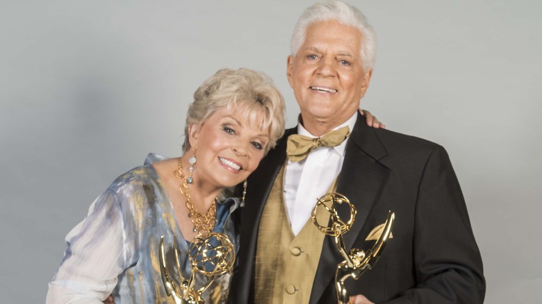 Susan Seaforth Hayes and Bill Hayes with trophies