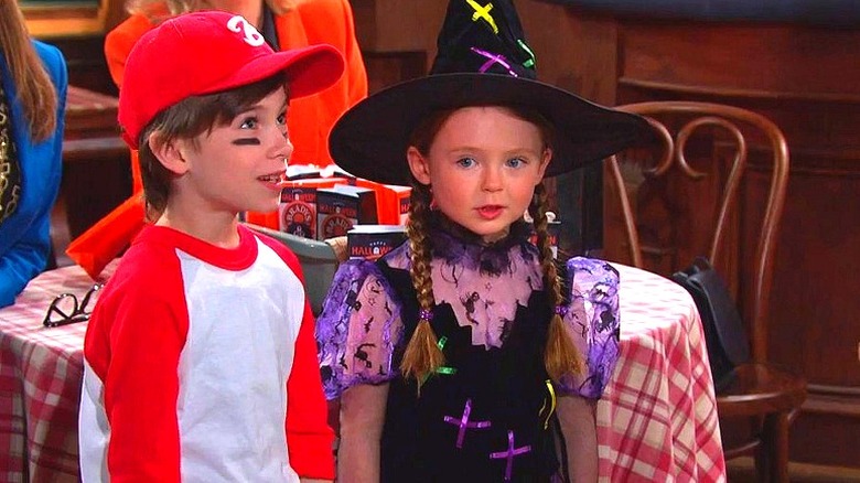 Days of Our Lives' Cary Christopher and Autumn Gendron in costume