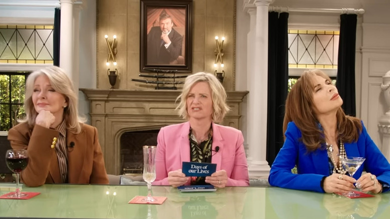 Deidre Hall, Mary Beth Evans, and Lauren Koslow play Never Have I Ever.