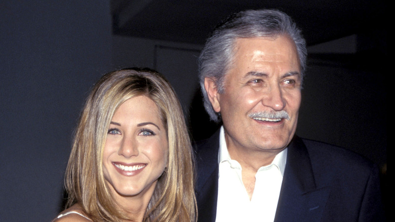 Jennifer and John Aniston smiling