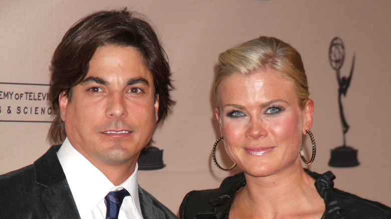 Alison Sweeney and Bryan Dattilo pose for a photo together.  