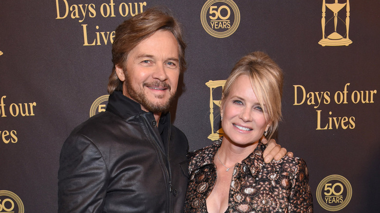 Mary Beth Evans and Stephen Nichols of DOOL pose at an event