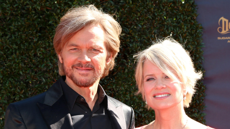 Mary Beth Evans and Stephen Nichols pose for a photo together