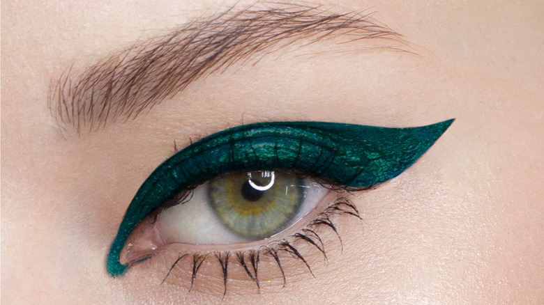 teal winged eyeliner