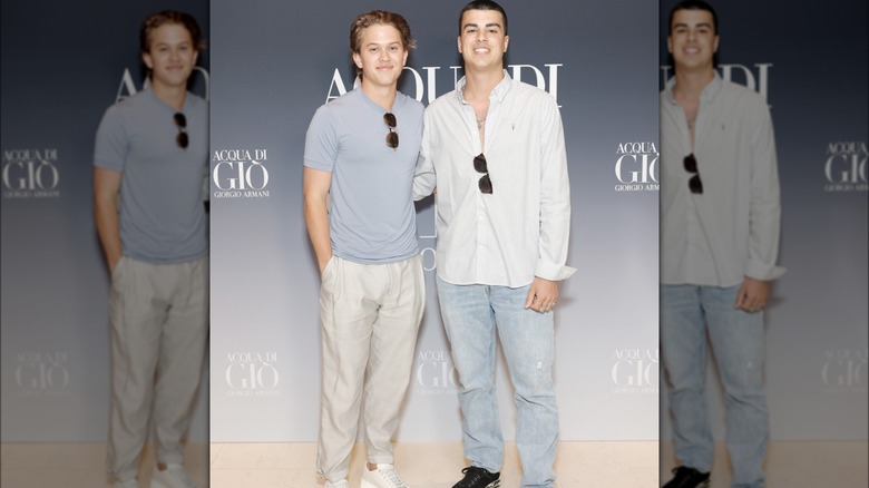 Deacon Phillippe posing at Armani event