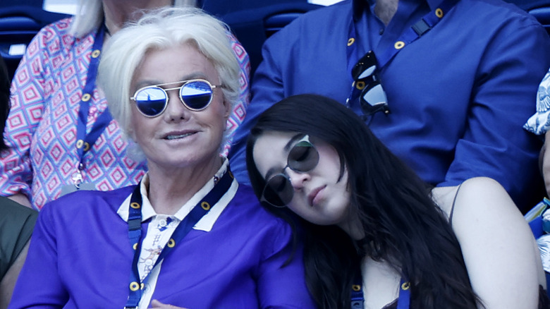 Deborra-Lee Furness watches the Australian Open with daughter Ava Jackman