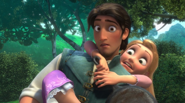 Rapunzel and Flynn in Disney movie Tangled