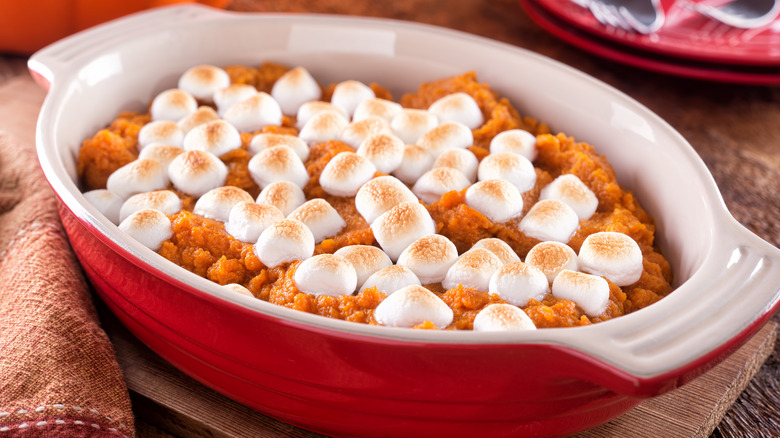 Sweet potato casserole with marshmallows