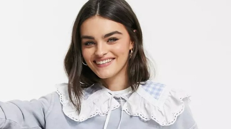 Frill Collar in Blue Gingham from ASOS