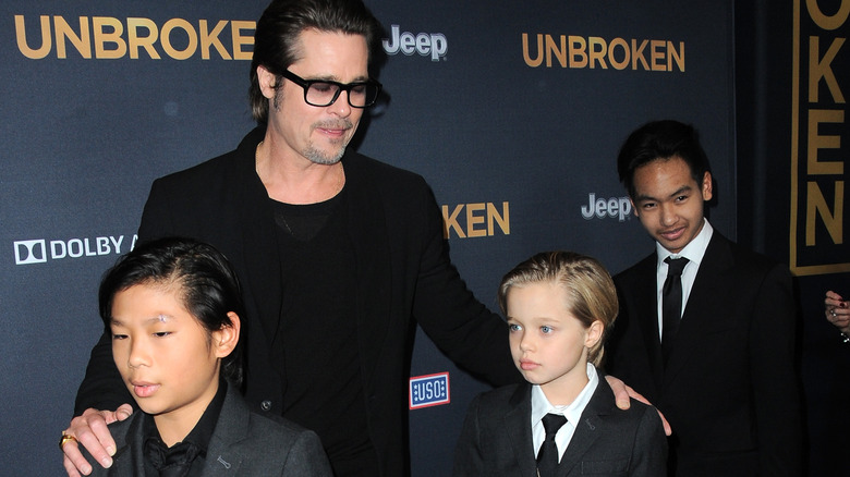 Brad Pitt with children