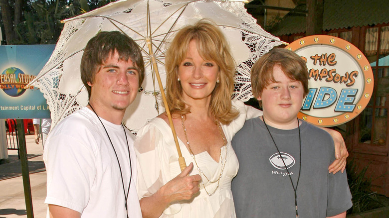 Deidre Hall with her sons.