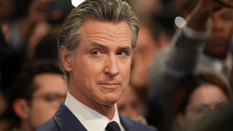 Gavin Newsom looking smug