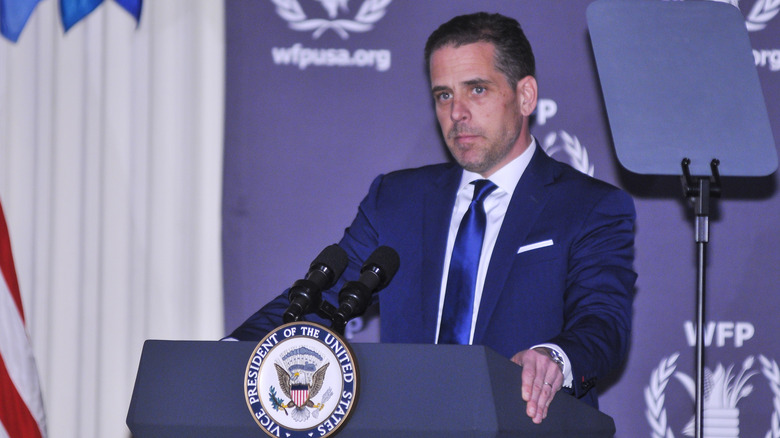 Hunter Biden speaking at podium