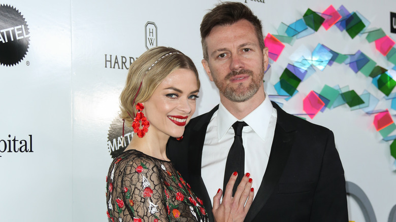 Jaime King and Kyle Newman posing for photos