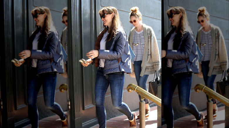 Jennifer Garner and Judy Greer on street