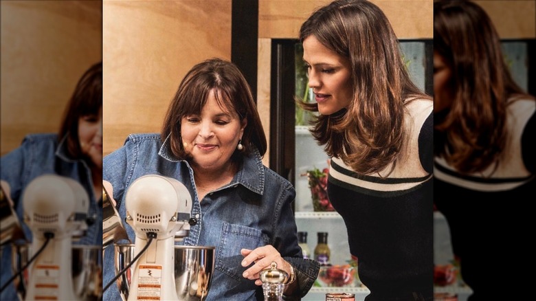 Ina Garten and Jennifer Garner cooking together